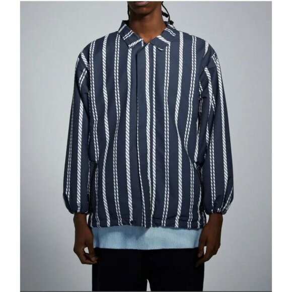 Krost x Nautica rope print Mens Windbreaker Jacket NWOT  -‎ Size XL - Picture 1 of 8